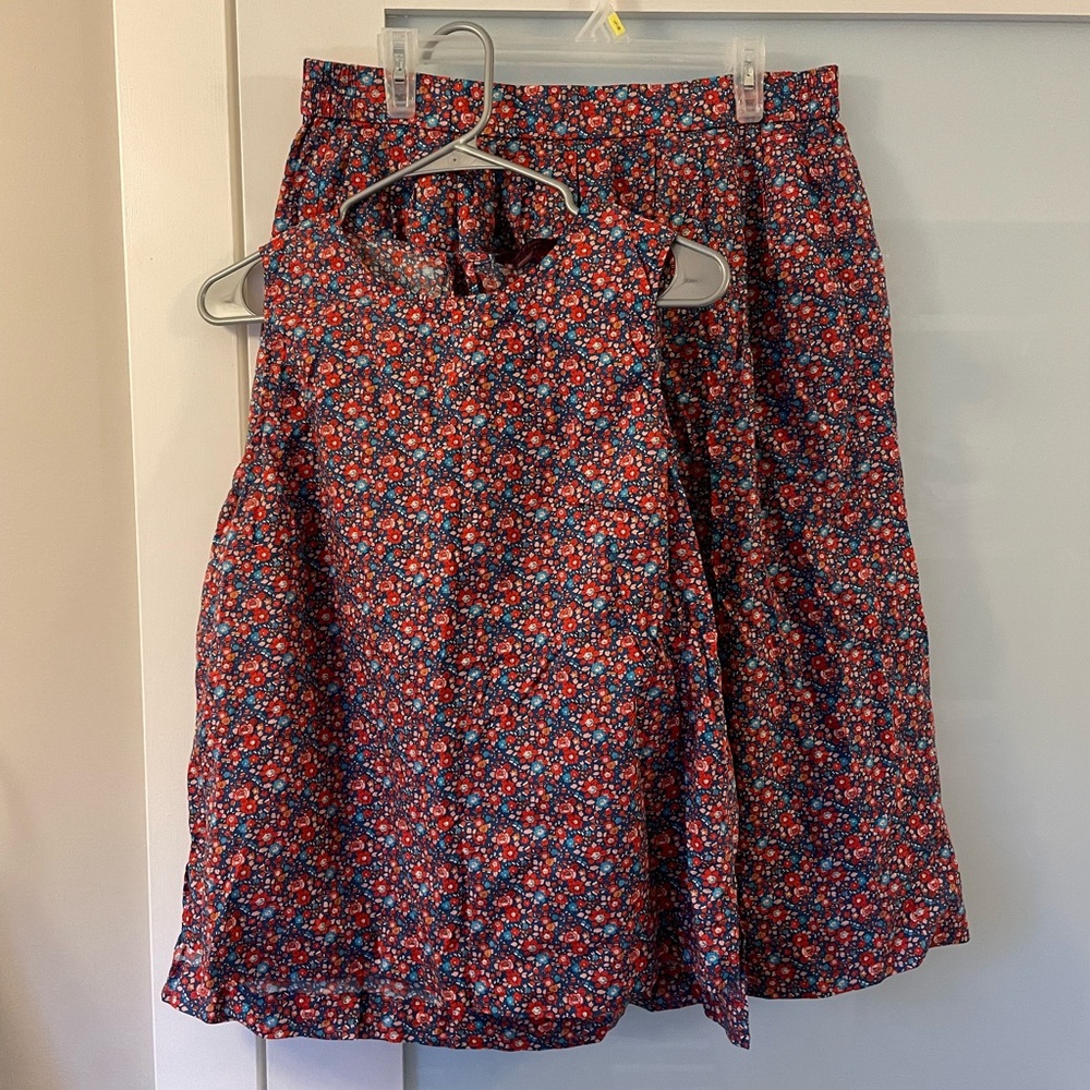 J. Crew Liberty of London Betsy Ann Floral Keyhole Tank and Matching Skirt